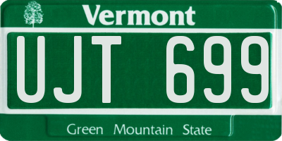 VT license plate UJT699