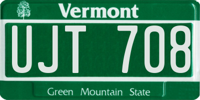 VT license plate UJT708