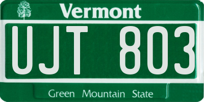 VT license plate UJT803