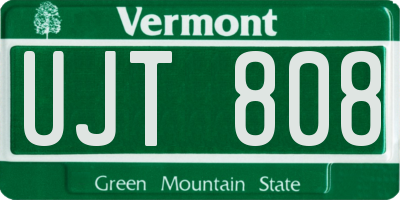 VT license plate UJT808