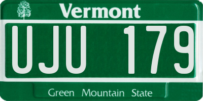 VT license plate UJU179