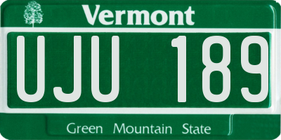 VT license plate UJU189