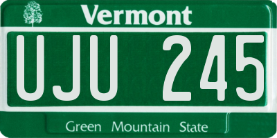 VT license plate UJU245