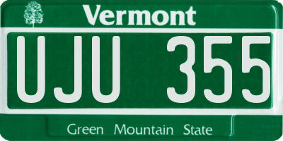 VT license plate UJU355