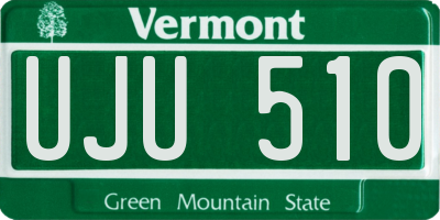 VT license plate UJU510