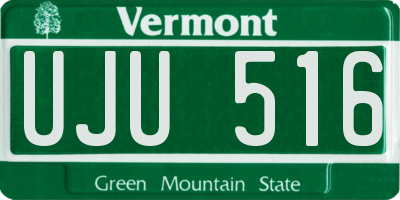 VT license plate UJU516