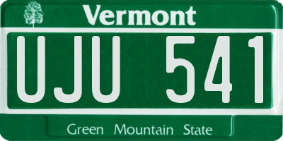 VT license plate UJU541