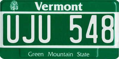 VT license plate UJU548