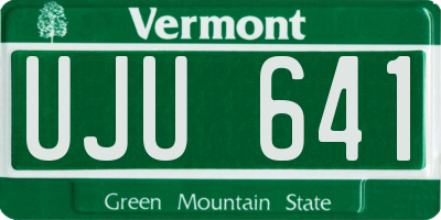 VT license plate UJU641