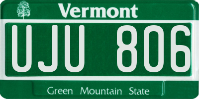 VT license plate UJU806