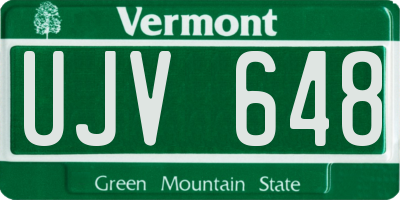 VT license plate UJV648