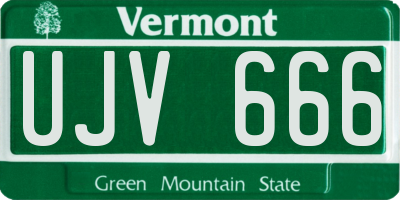 VT license plate UJV666