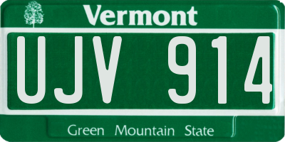 VT license plate UJV914