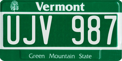 VT license plate UJV987