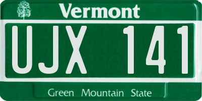 VT license plate UJX141