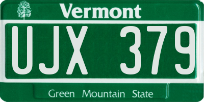 VT license plate UJX379