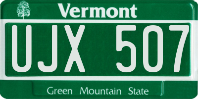 VT license plate UJX507