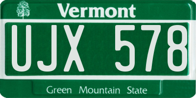 VT license plate UJX578