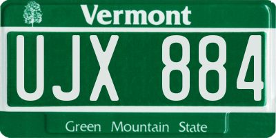 VT license plate UJX884