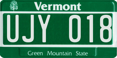 VT license plate UJY018