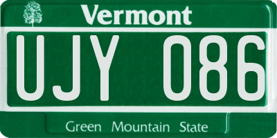 VT license plate UJY086