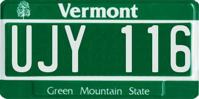 VT license plate UJY116
