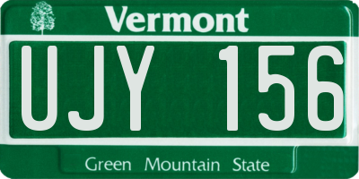 VT license plate UJY156