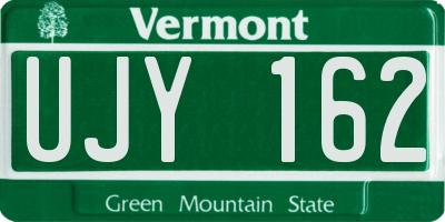 VT license plate UJY162