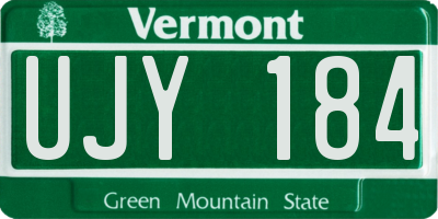 VT license plate UJY184
