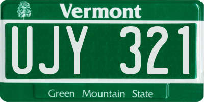 VT license plate UJY321