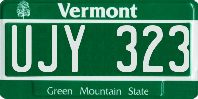 VT license plate UJY323