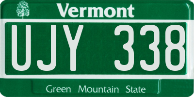 VT license plate UJY338
