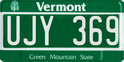 VT license plate UJY369