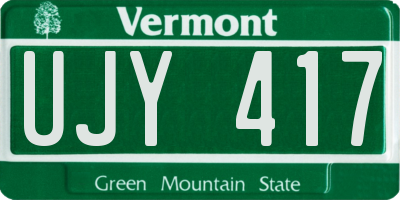VT license plate UJY417