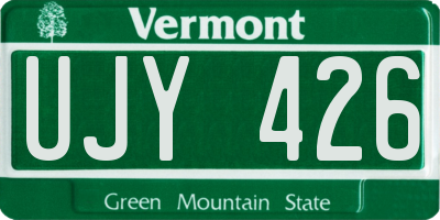 VT license plate UJY426
