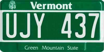 VT license plate UJY437