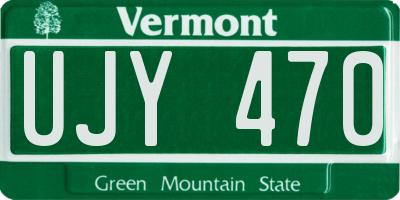 VT license plate UJY470