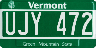 VT license plate UJY472