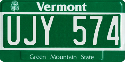 VT license plate UJY574