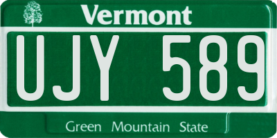 VT license plate UJY589