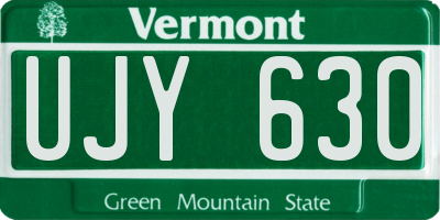 VT license plate UJY630