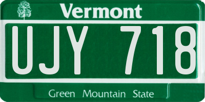 VT license plate UJY718