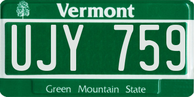 VT license plate UJY759