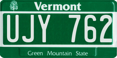 VT license plate UJY762