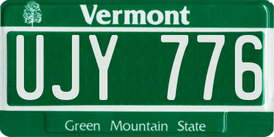 VT license plate UJY776