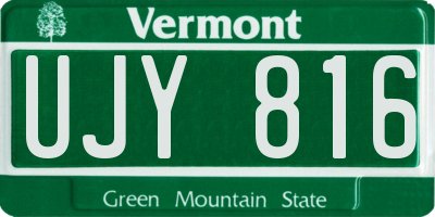 VT license plate UJY816