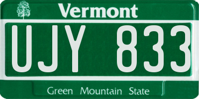 VT license plate UJY833