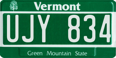 VT license plate UJY834