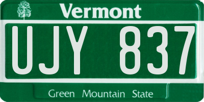 VT license plate UJY837