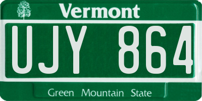 VT license plate UJY864